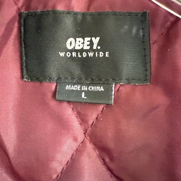OBEY 🤘🏽Mens Windbreaker Jacket \\ Size Large // Army Green - Picture 3 of 15